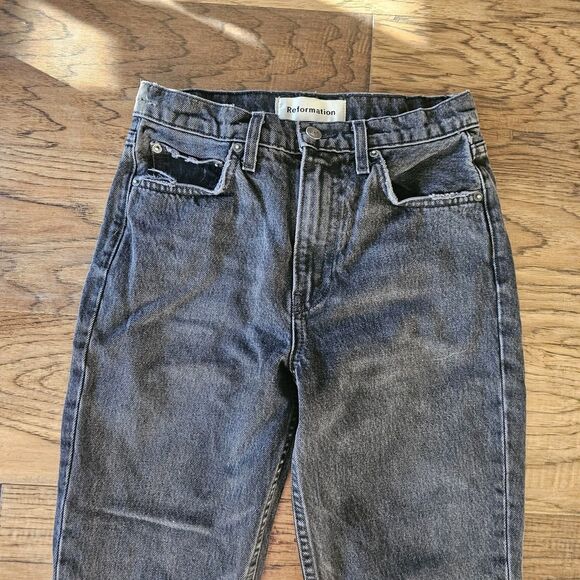 Reformation Jeans Size 25 Black Pacific Julia High Cigarette - Picture 5 of 7